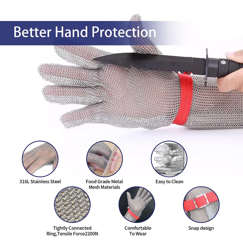 Chainmail Gloves Factory - Custom Level 9 Stainless Steel Mesh for Butcher