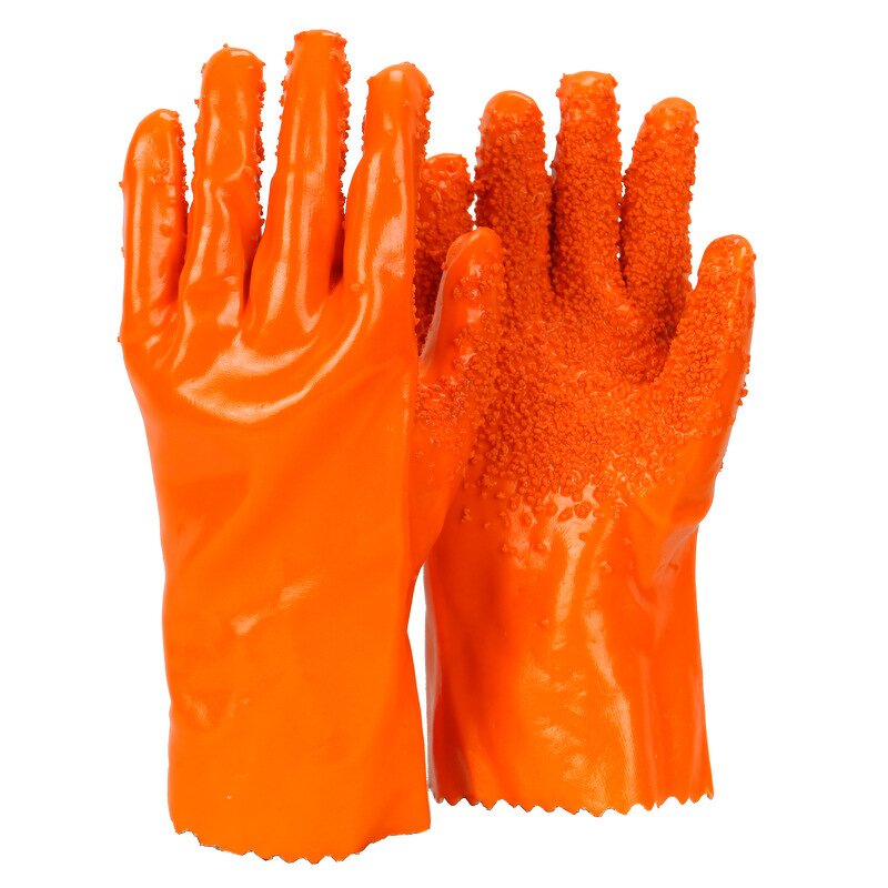 Chemical-proof Gloves Supplier - Non-slip Cotton Coated PVC Clips Latex