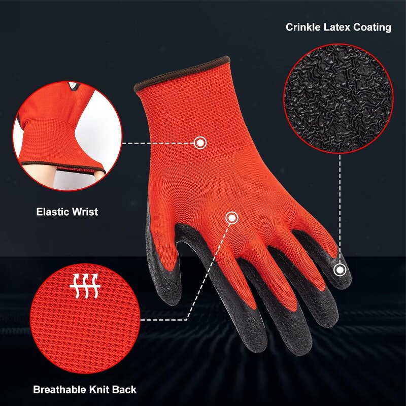 Latex Coated Safety Gloves Factory - 13G Wrinkled Coated Hand Protective