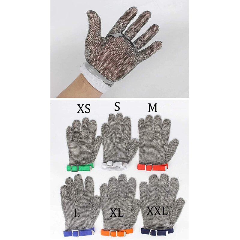 Metal Mesh Butcher Gloves Supplier - BSP A9 Guantes De Malla Acero Chain Mail