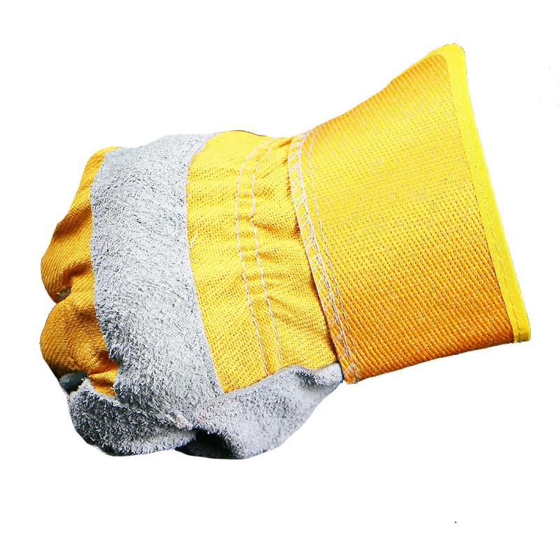 Double Palm Leather Gloves Supplier - Cotton Leather Palm Safety Industrial
