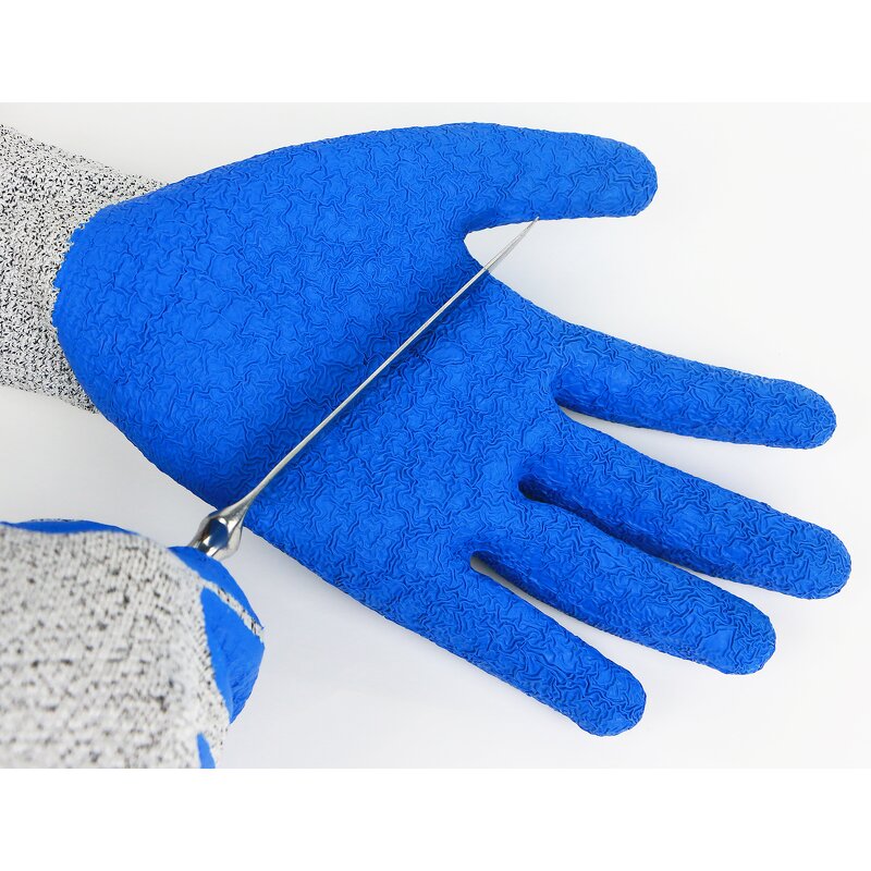Glass Handling Gloves Manufacturer - 13 Gauge Hppe Latex Palm Coated Ce Certified