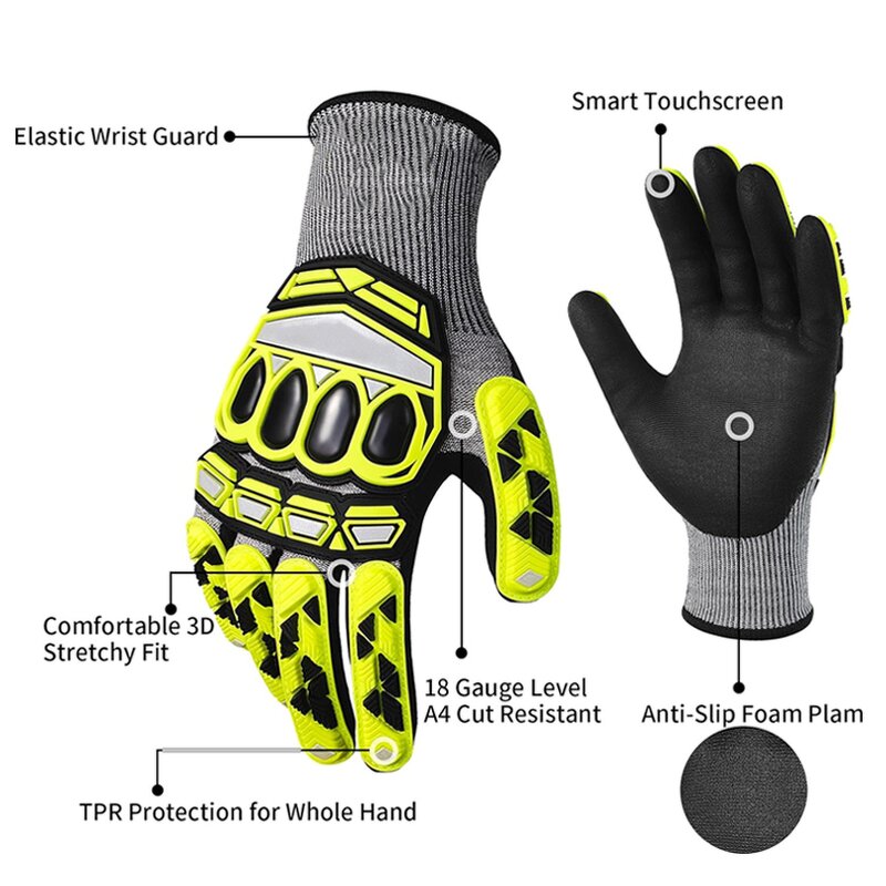 HPPE TPR Knuckle Gloves Factory - BSP Sandy Nitrile Anti Impact Working Cut