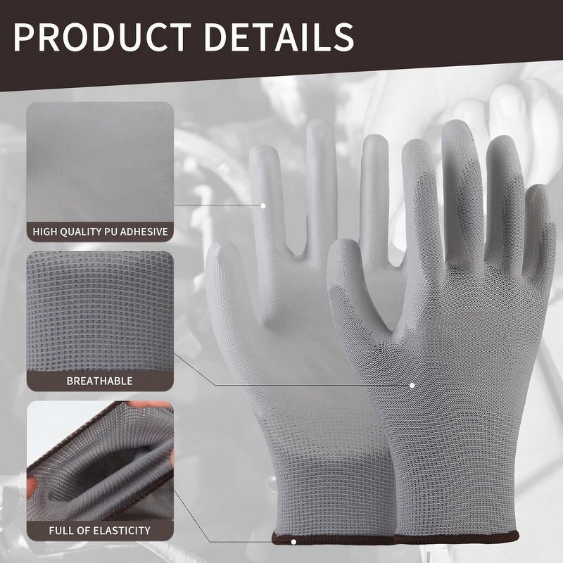 Touch Screen Work Gloves Factory - Seamless Custom Color Stretch Cuff Non-slip