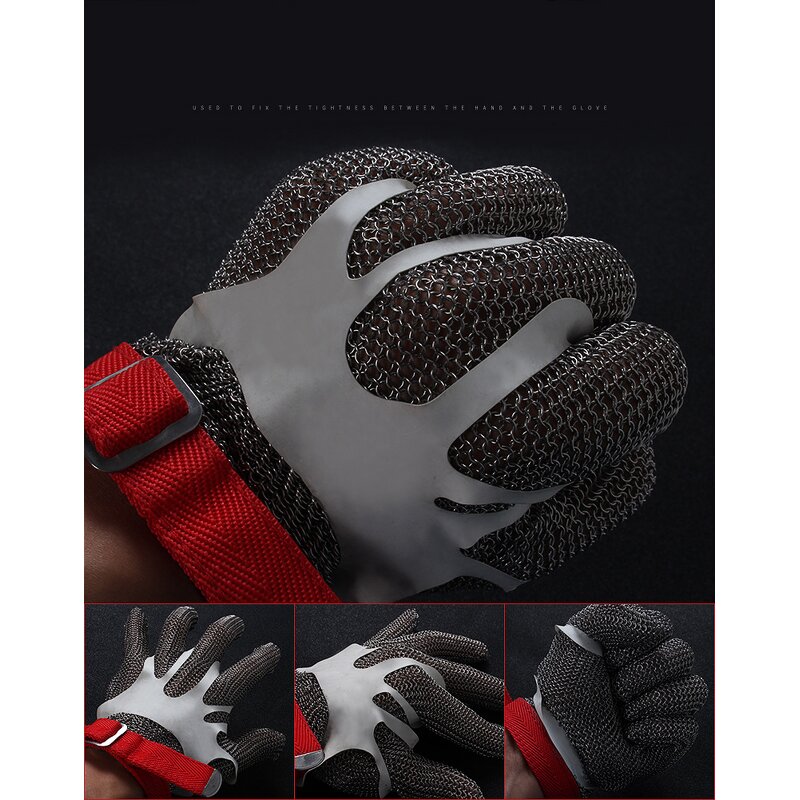 Metal Mesh Butcher Gloves Supplier - BSP A9 Guantes De Malla Acero Chain Mail