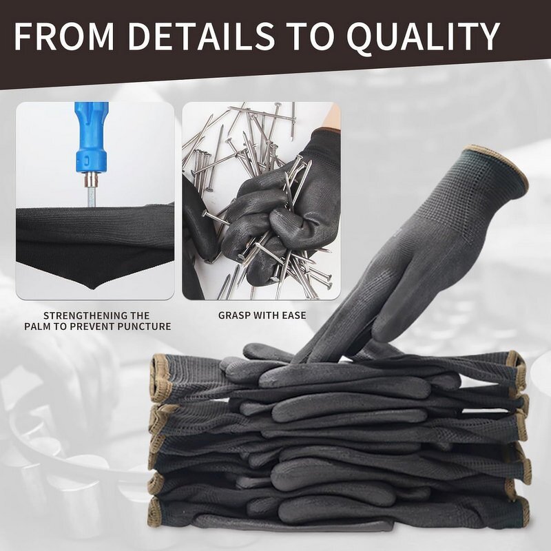 PU Palm Coated Gloves Manufacturer - Anti-static Seamless Touch Screen Construction