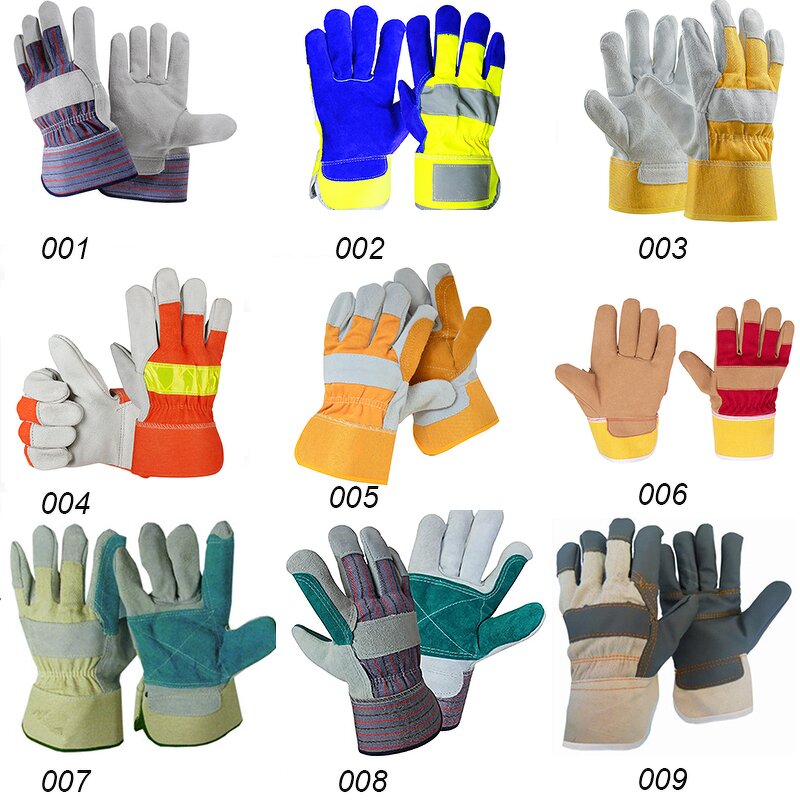 Double Palm Leather Gloves Supplier - Cotton Leather Palm Safety Industrial