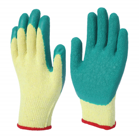 Reusable Work Gloves Manufacturer - Cotton Lining Latex Crinkle Coated Knit Wrist