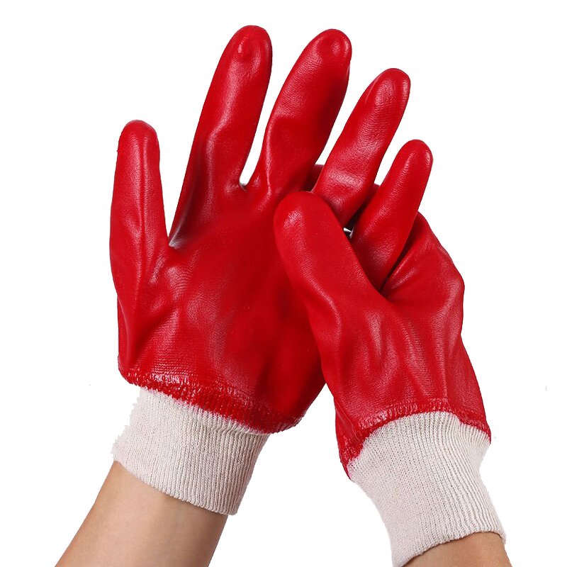 Chemical Protective Glove Manufacturer - High Quality Water Oil Resistance Red Pvc