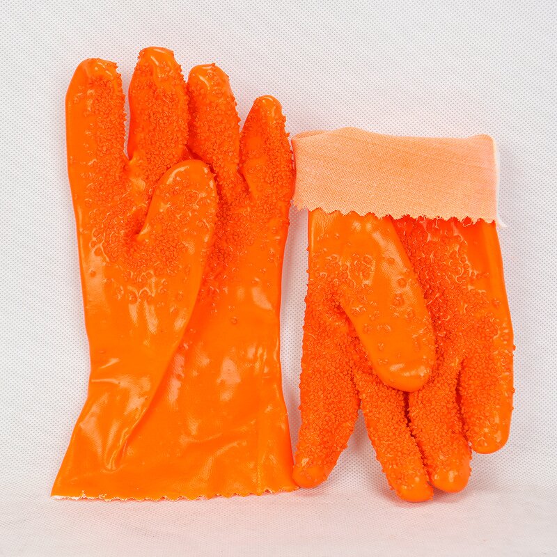 Chemical-proof Gloves Supplier - Non-slip Cotton Coated PVC Clips Latex