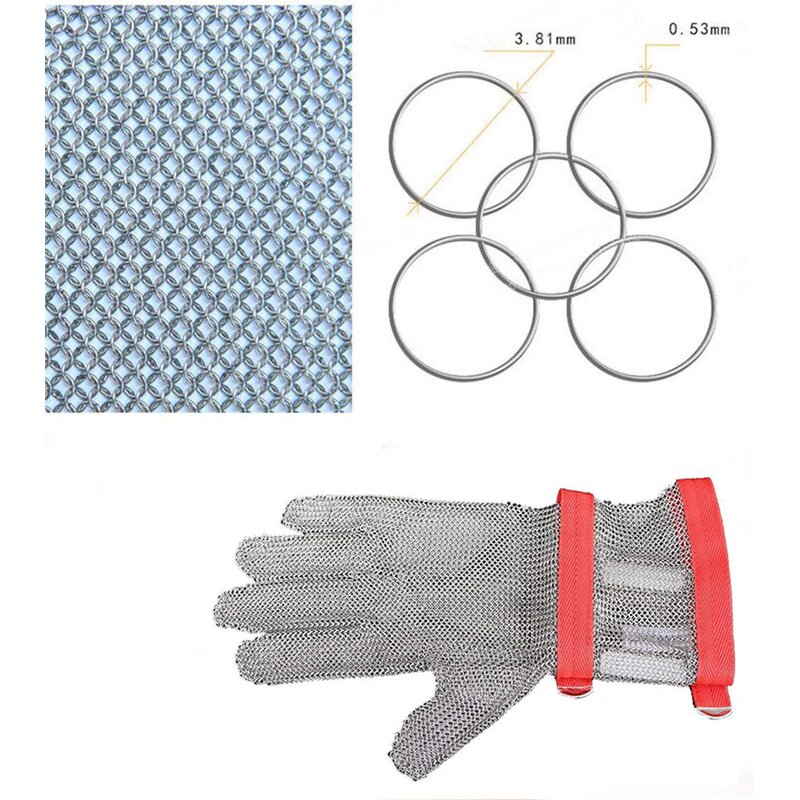 Chain Mail Butcher Gloves Supplier - BSP Level 9 Metal Ring Food Grade Protective
