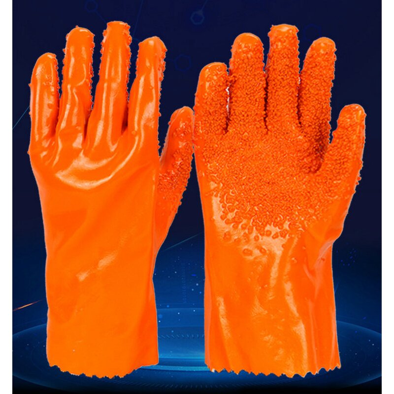 Chemical-proof Gloves Supplier - Non-slip Cotton Coated PVC Clips Latex