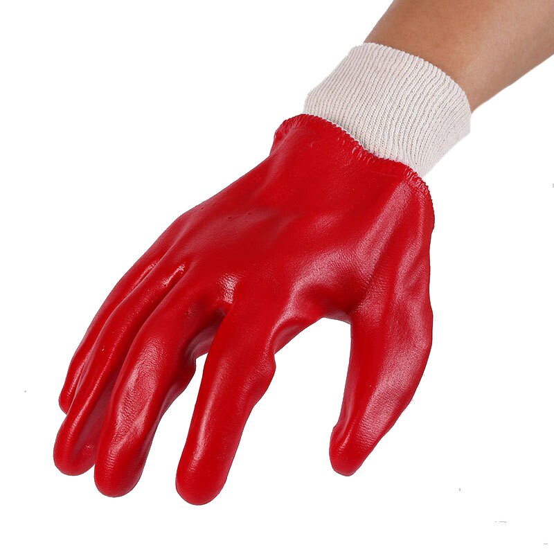 Chemical Protective Glove Manufacturer - High Quality Water Oil Resistance Red Pvc