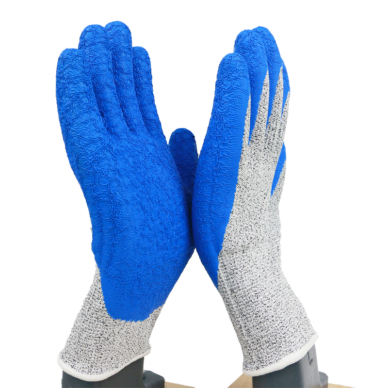 Glass Handling Gloves Manufacturer - 13 Gauge Hppe Latex Palm Coated Ce Certified