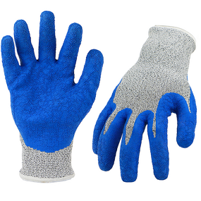 Glass Handling Gloves Manufacturer - 13 Gauge Hppe Latex Palm Coated Ce Certified