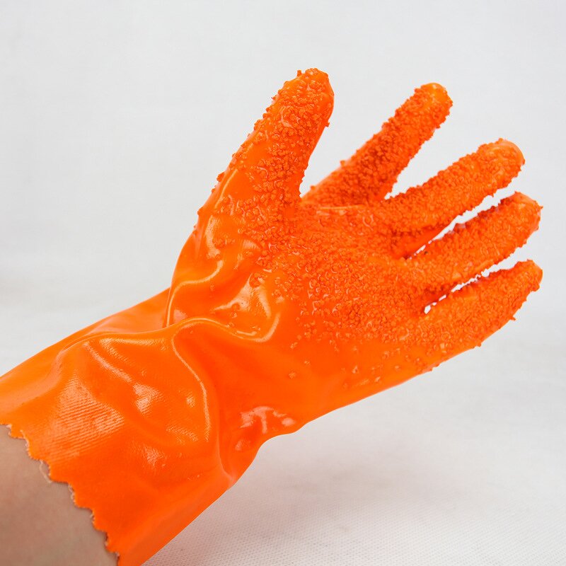 Chemical-proof Gloves Supplier - Non-slip Cotton Coated PVC Clips Latex