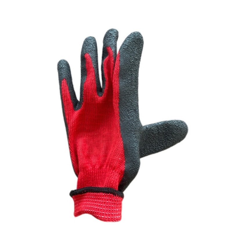 Reusable Work Gloves Manufacturer - Cotton Lining Latex Crinkle Coated Knit Wrist