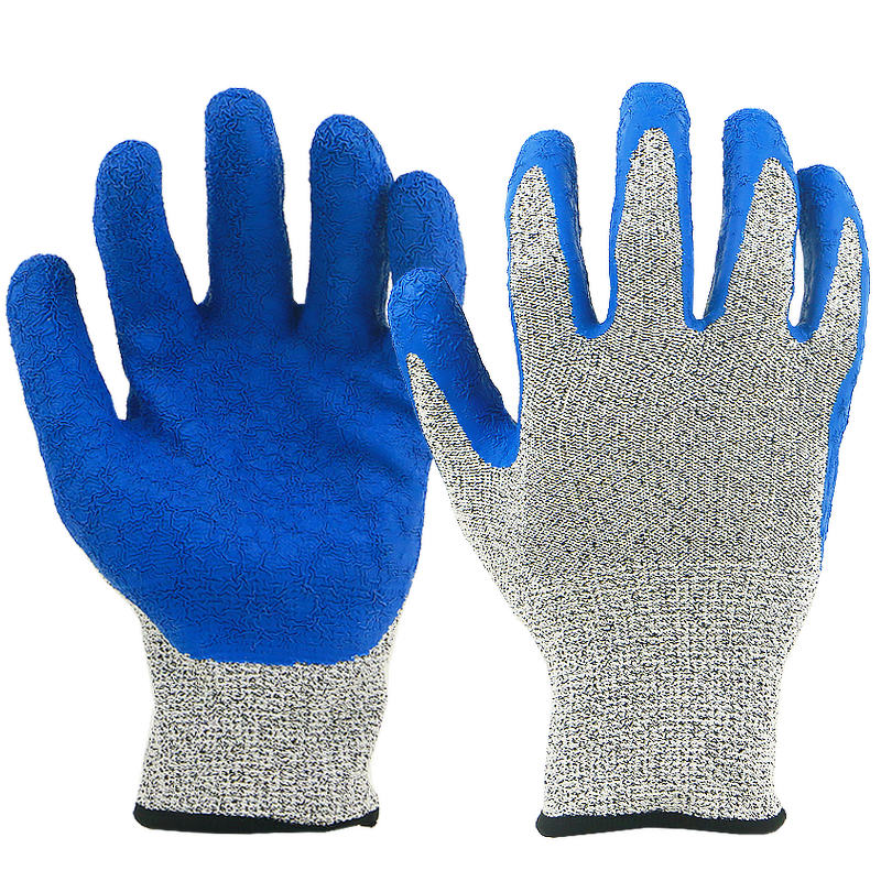 Cut Resistant Gloves Manufacturer - BSP Latex Crinkle Coated Oyster Shucking