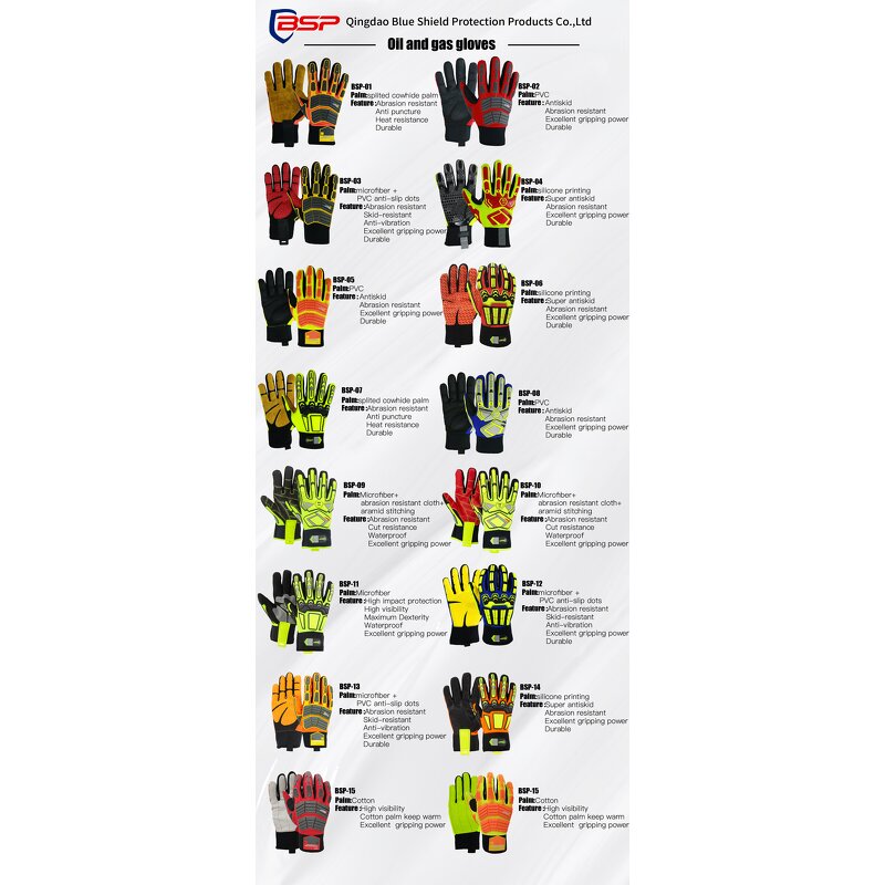 High Impact Oilfield Gloves Factory - BSP Oil and Gas Safety Waterproof