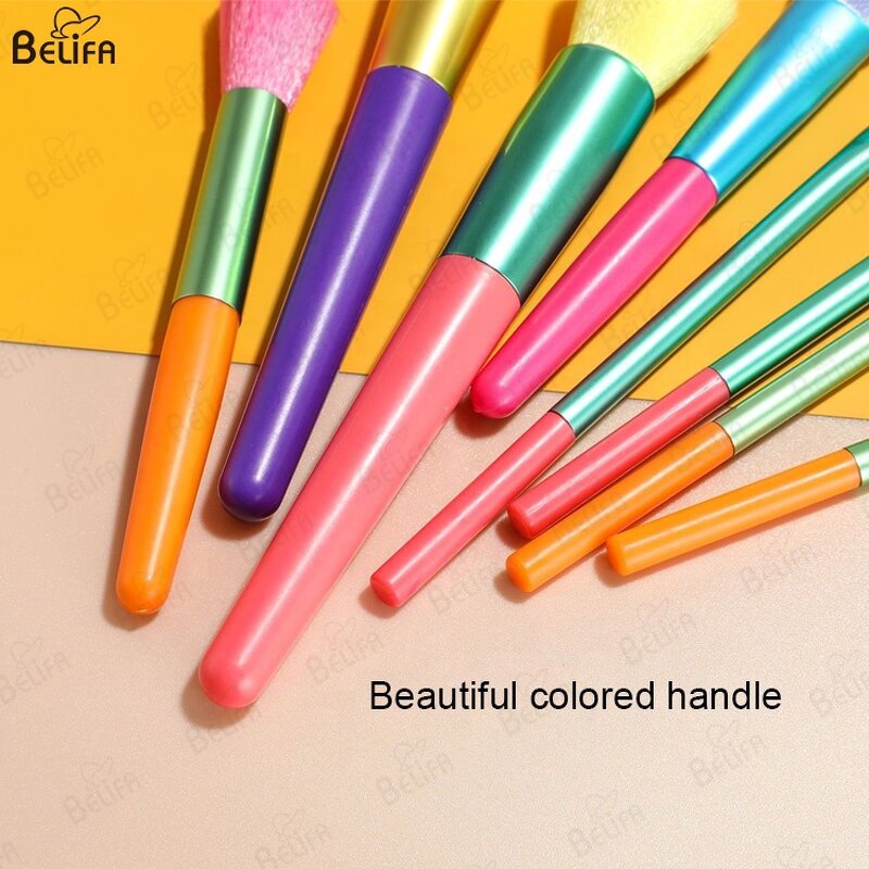 Makeup Brush Set Manufacturer - OEM Custom Shiny Holographic 15pcs Colorful Set