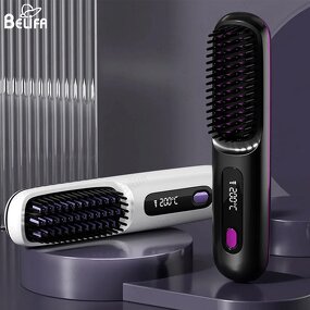 Hair Straightener Brush Manufacturer - OEM Custom Heated Wireless USB Rechargeable