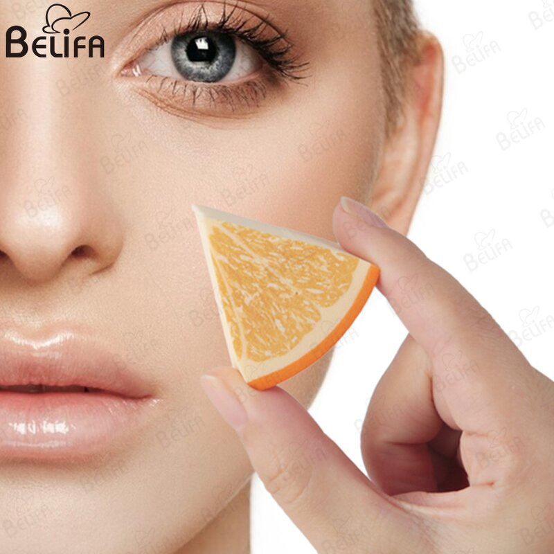 Makeup Sponge Manufacturer - OEM Custom Unique 6Pcs Orange Wedge Design