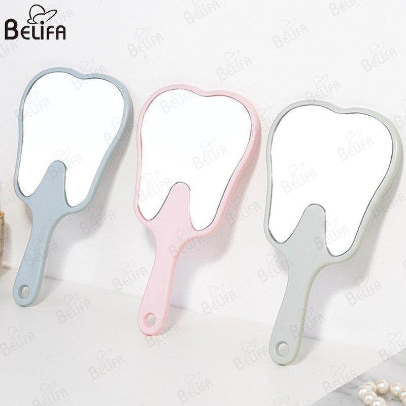 Handheld Mirror Manufacturer - OEM Custom ABS Frame Tooth Shape Multi-Color