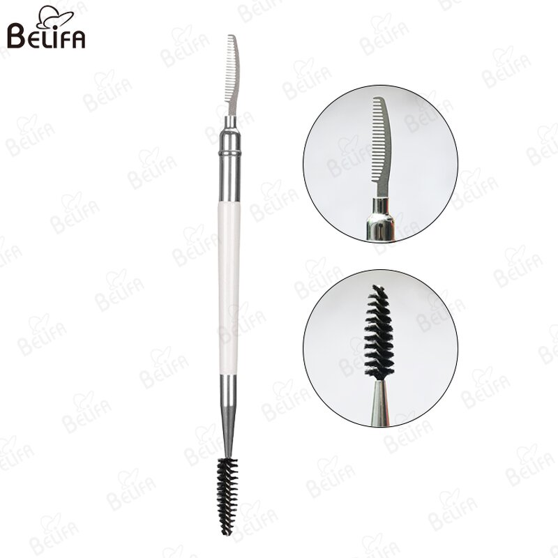 Eyebrow Brush Manufacturer - Wholesale Private Label Angled Double Ended 2 in 1