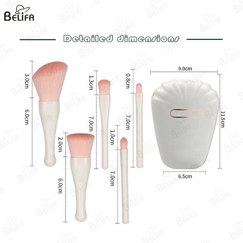 Makeup Brush Set Manufacturer - OEM/ODM 5 PCS Shell Mirror Blush Powder Brush