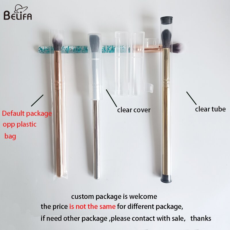 Tapered Makeup Brush Manufacturer - OEM/ODM Pink Crystal Clear Handle Fluffy