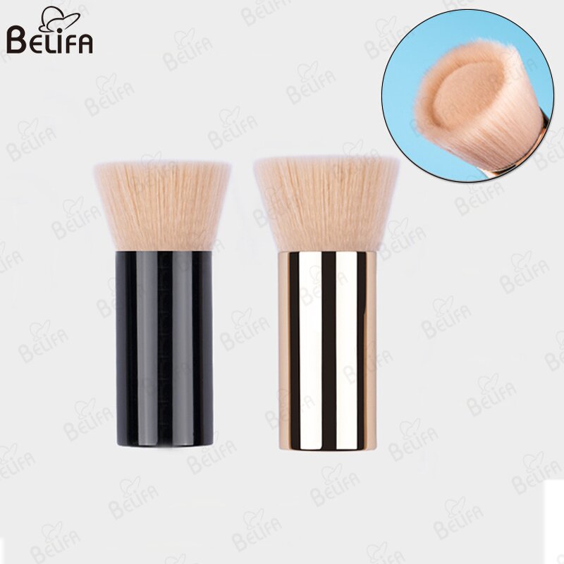 Foundation Brush Manufacturer - OEM/ODM New Flat Aluminum Synthetic Fiber Brush