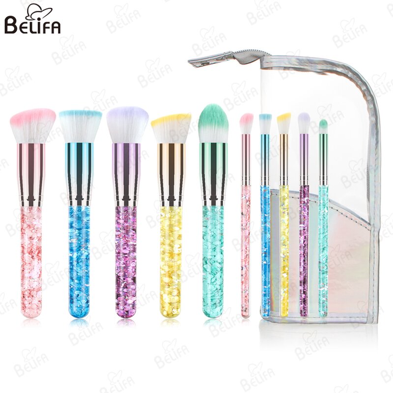 Makeup Brush Set Manufacturer - OEM Custom 10pcs Colorful Rainbow Beauty Brush