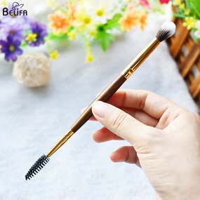 Eyelash Cleansing Brush Manufacturer - OEM/ODM Wood Dual Ended Foam Shampoo Brush