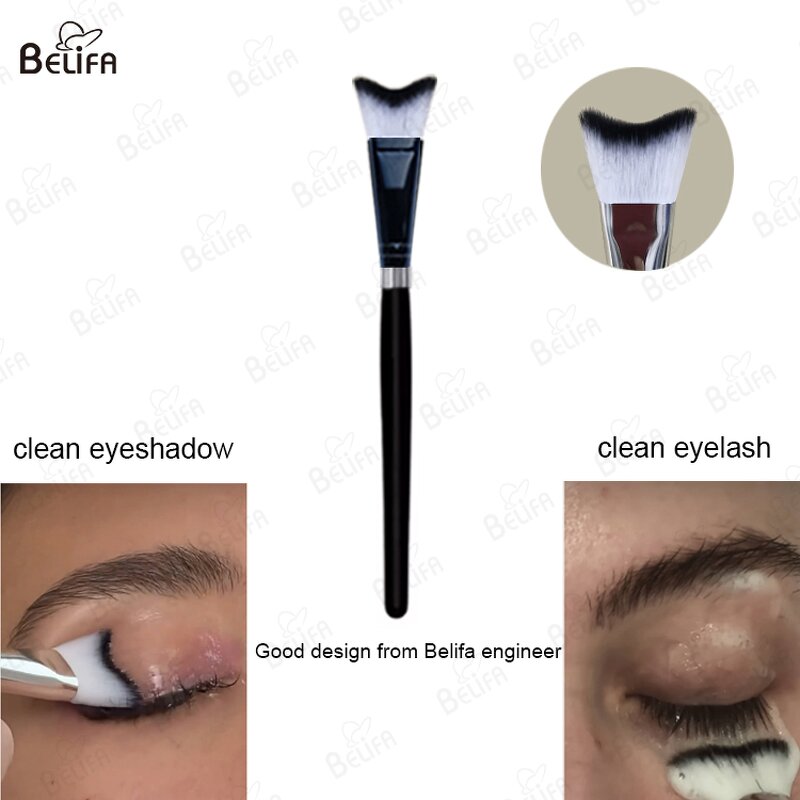 Eyelash Cleansing Brush Manufacturer - OEM/ODM New Fluffy Black White Silver Curved