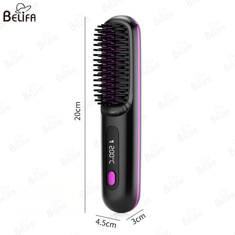 Hair Straightener Brush Manufacturer - OEM Custom Heated Wireless USB Rechargeable