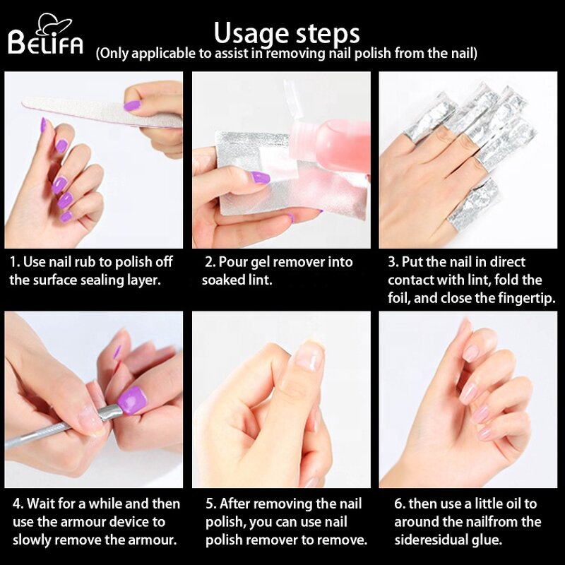 Nail Removal Foil Manufacturer - OEM/ODM Hot Selling 100pcs Aluminum Foil Soak