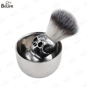 Shaving Brush Manufacturer - OEM/ODM Vintage Facial Clean 3D Skull with Bowl