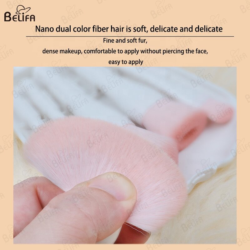 Makeup Brush Set Manufacturer - OEM/ODM 5 PCS Shell Mirror Blush Powder Brush