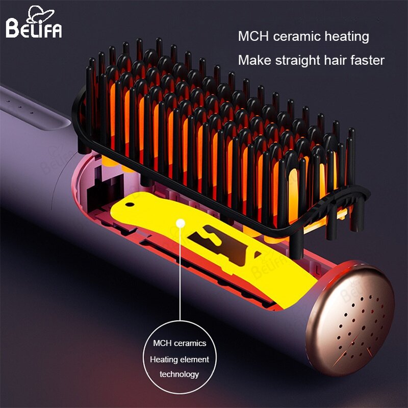 Hair Straightener Brush Manufacturer - OEM/ODM Portable Cordless USB Rechargeable