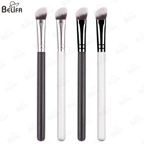 Concealer Brush Manufacturer - OEM Custom Black Wood Handle Angled Thin Brush