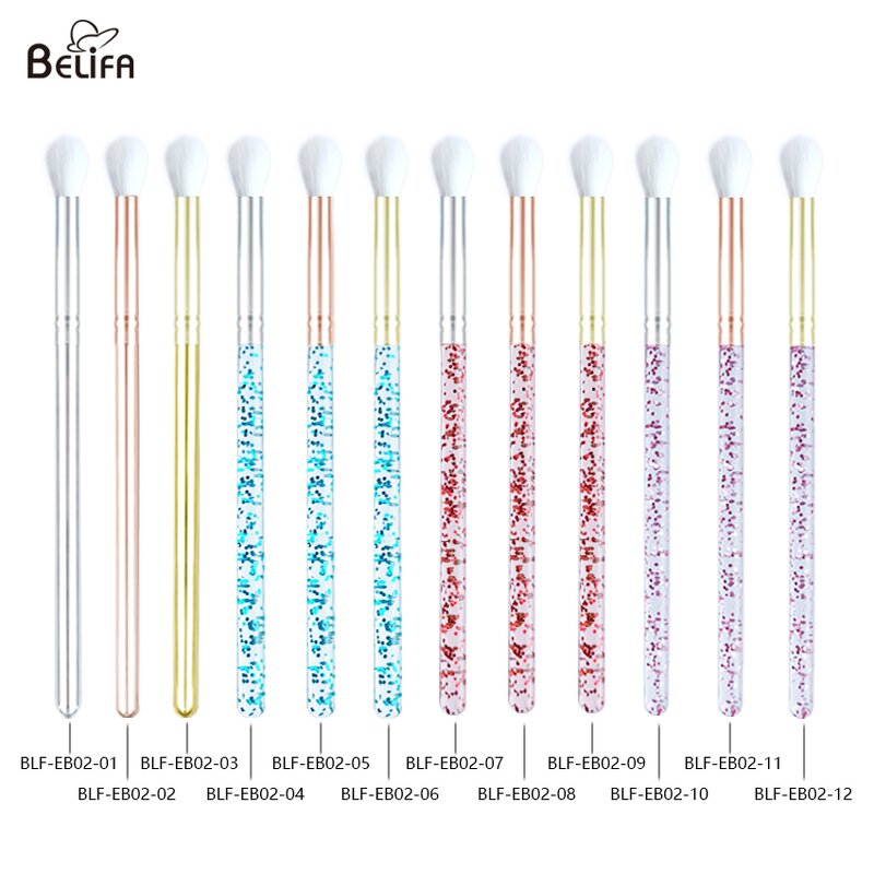 Tapered Makeup Brush Manufacturer - OEM/ODM Pink Crystal Clear Handle Fluffy