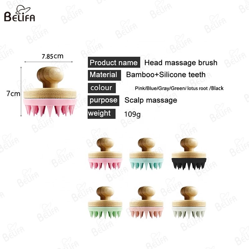 Shampoo Brush Manufacturer - OEM Custom Bamboo Silicone Teeth Head Scalp