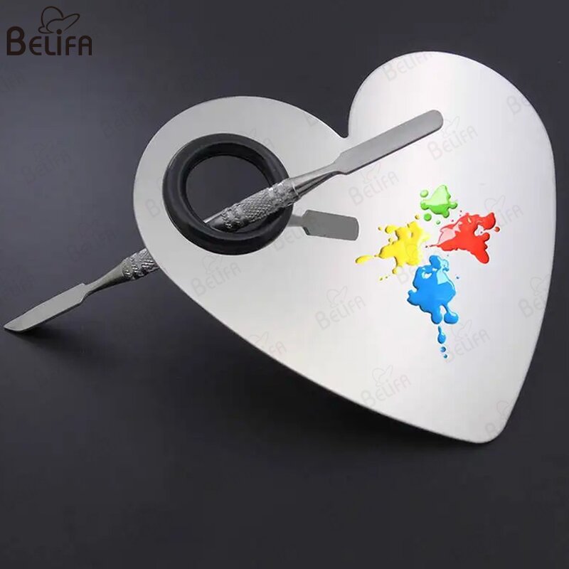 Makeup Palette Manufacturer - OEM/ODM New Heart Shape Stainless Steel Spatula