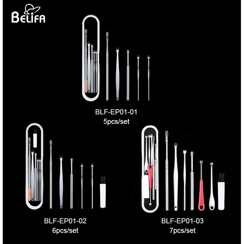 Ear Pick Set Manufacturer - OEM/ODM 5-7pcs Stainless Steel Ear Wax Remover Kit
