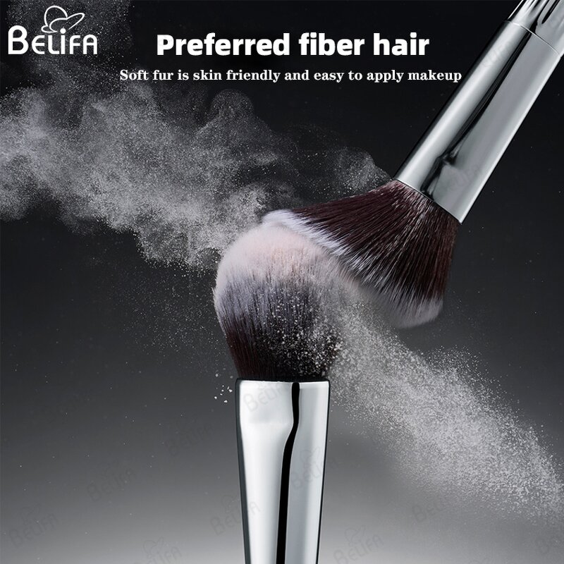 Makeup Brushes Manufacturer - OEM/ODM High-heeled Conical Gradient Silver Handle