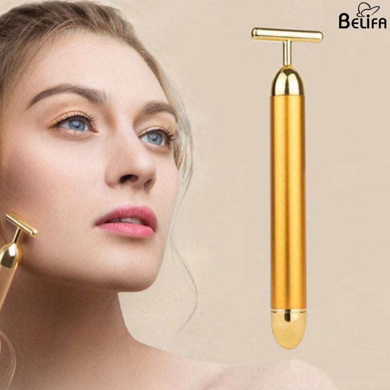 Facial Massager Manufacturer - Wholesale Custom T Shape 24k Golden Electric