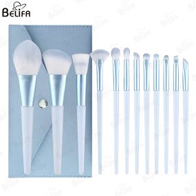 Makeup Brush Set Manufacturer - OEM/ODM High Quality Vegan 12pcs Blue Powder