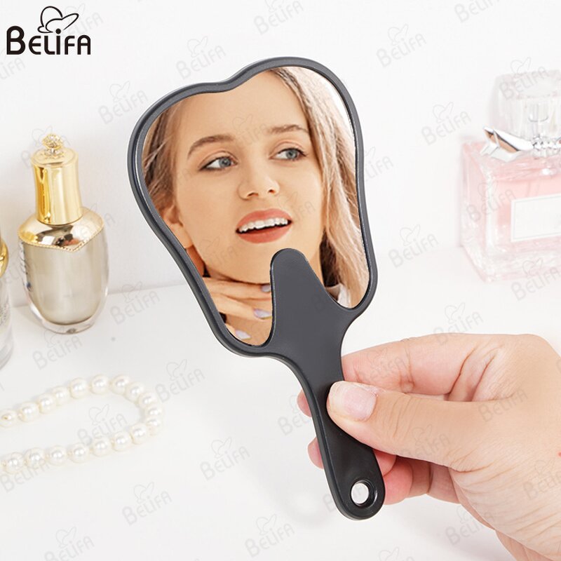 Handheld Mirror Manufacturer - OEM Custom ABS Frame Tooth Shape Multi-Color
