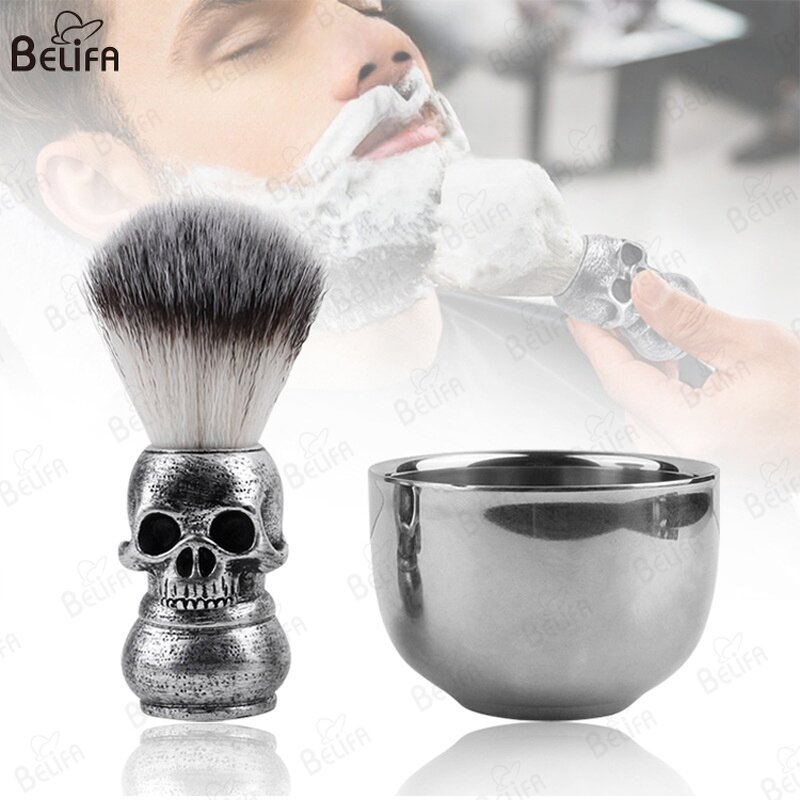 Shaving Brush Manufacturer - OEM/ODM Vintage Facial Clean 3D Skull with Bowl