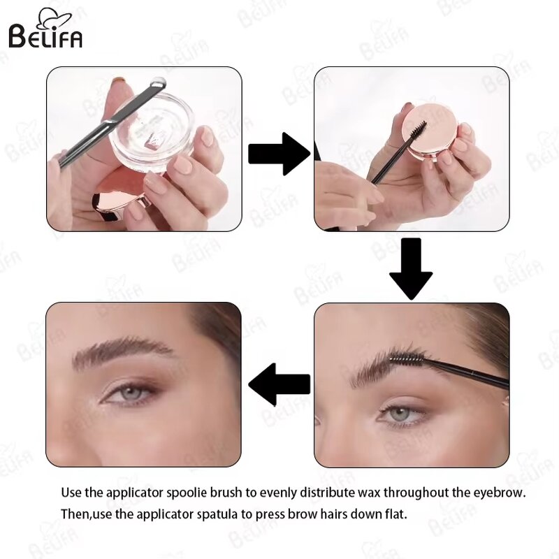 Brow Applicator Manufacturer - OEM Custom 2-in-1 Wax Spatula with Eyebrow Brush